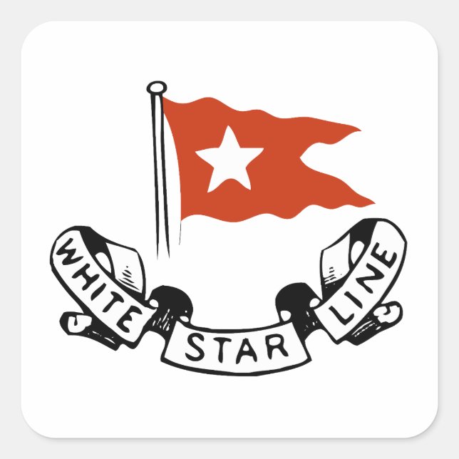 Sticker Carré White Star Line Logo (Devant)