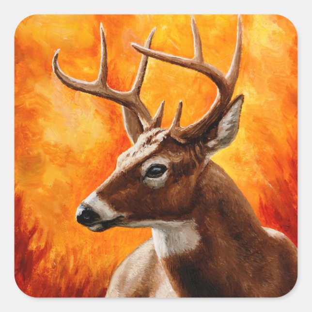 Sticker Carré Whitetail Deer (Devant)