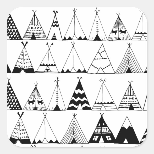 Sticker Carré Wigwam inspiré (Devant)
