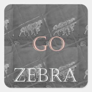 Sticker Carré Wild and Free Let's Go ! : Un voyage de Zebra