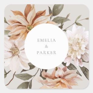 Sticker Carré Wild Florals