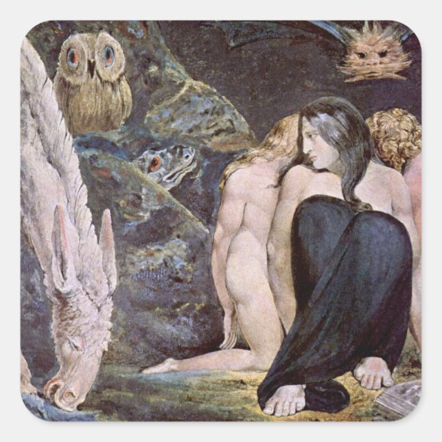 Sticker Carré William Blake - Hecate - Nuit de la joie d'Enithar (Devant)