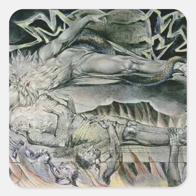 Sticker Carré William Blake (homonymie) | Illustrations of the B (Devant)