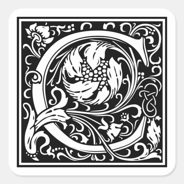 Sticker Carré William Morris Alphabet "C" (Devant)