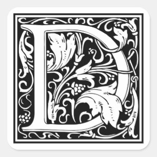 Sticker Carré William Morris Alphabet "D"