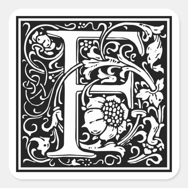 Sticker Carré William Morris Alphabet "F" (Devant)