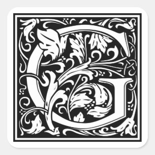 Sticker Carré William Morris Alphabet "G"