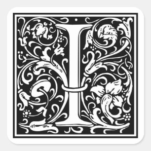 Sticker Carré William Morris Alphabet "I"