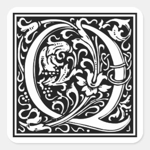 Sticker Carré William Morris Alphabet "Q"