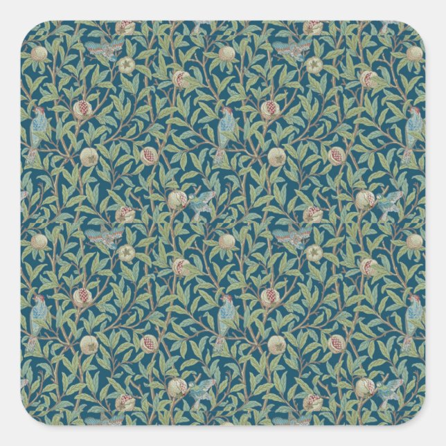 Sticker Carré William Morris "Bird and Pomegranate"  (Devant)