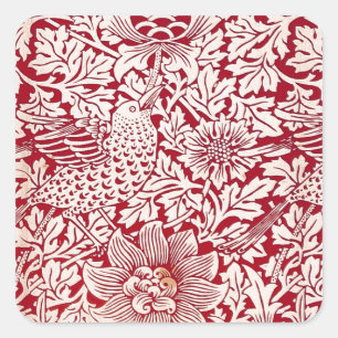 Sticker Carré William Morris Bird et Anemone