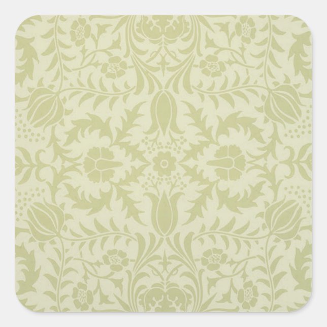 Sticker Carré William Morris Borge Mariage Soft Green (Devant)