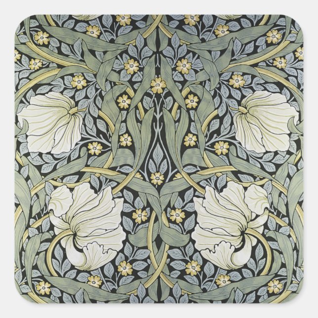 Sticker Carré William Morris - Design Motif Pimpernel (Devant)