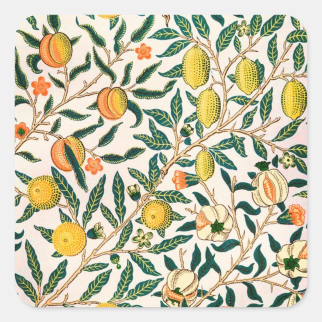 Sticker Carré William Morris Fruit Et Grenade (Devant)