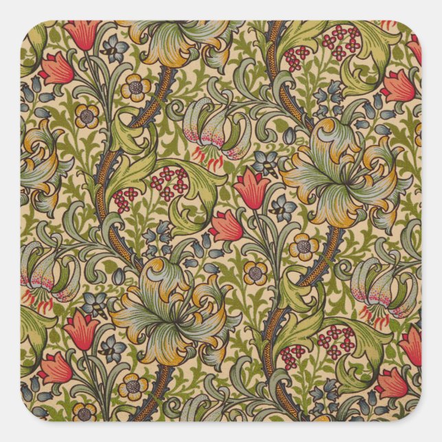 Sticker Carré William Morris Golden Lily (Devant)