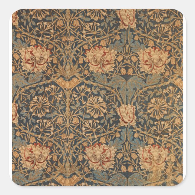 Sticker Carré William Morris Honeysuckle Rich Wallpaper (Devant)