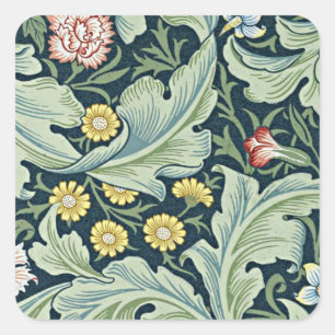 Sticker Carré William Morris - Leicester, design floral populair