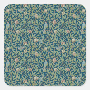 Sticker Carré William Morris "Oiseau et Grenade" 