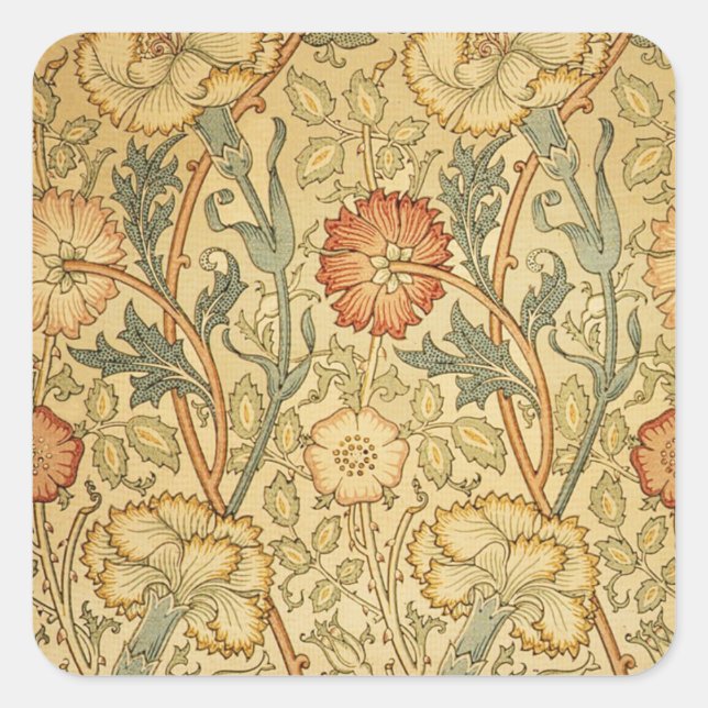 Sticker Carré William Morris Rose Flower Fond d'écran Motif (Devant)