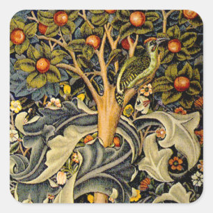 Sticker Carré William Morris Woodpecker Tapestry Arts & Artisana