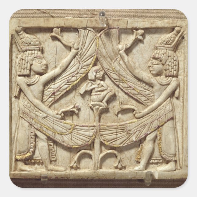 Sticker Carré Winged genii, Assyrian Period, c.750 BC (ivory) (Devant)