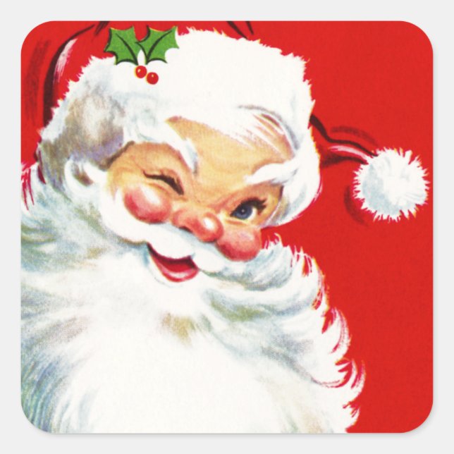 Sticker Carré Winking Père Noël (Devant)