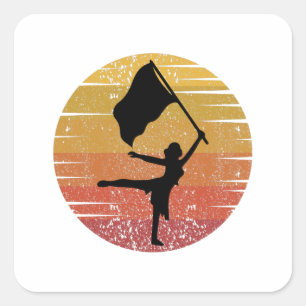 Sticker Carré Winter Color Guard Danseuse du corps du drapeau