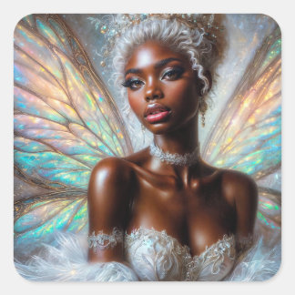 Sticker Carré Winter Fairy With Dark Skin