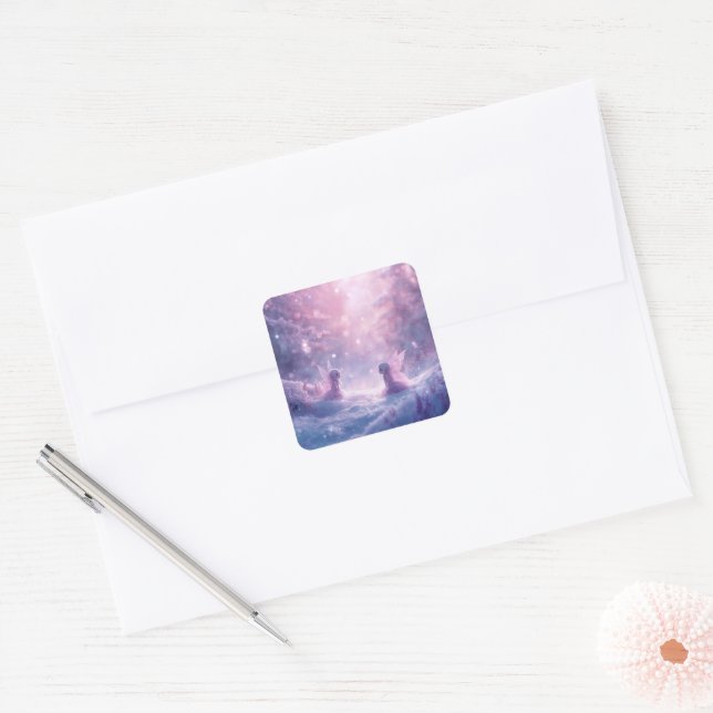 Sticker Carré Winter Whispers and Fairy Light (Enveloppe)