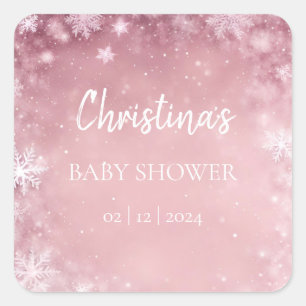 Sticker Carré Winter Wonderland Baby shower