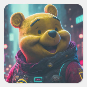 Sticker Carré Wintery Teddy