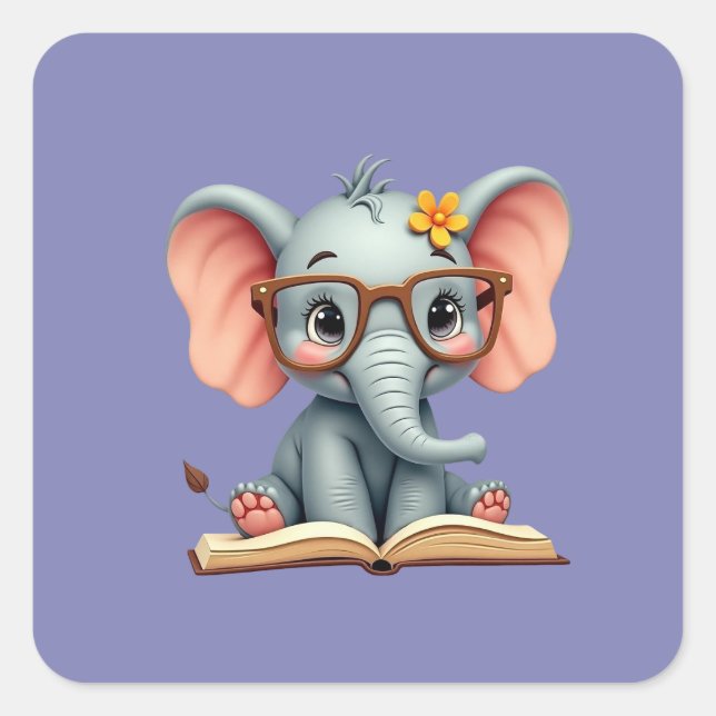 Sticker Carré Wise Baby Elephant (Devant)