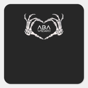Sticker Carré Wizard Classic - Skeleton Hands Heart