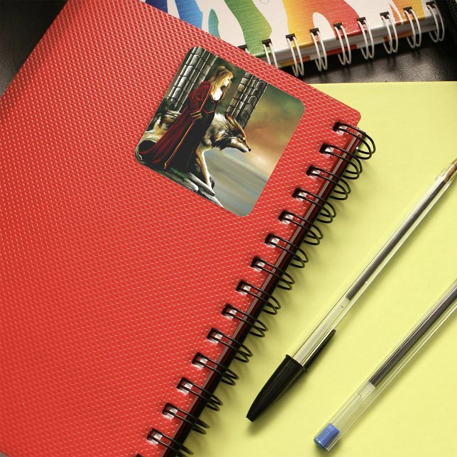 Sticker Carré Wolf Imaginaire Blonde Sorceress (Créateur téléchargé)