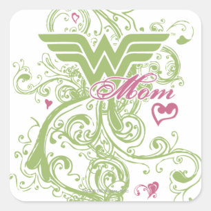 Sticker Carré Wonder Mom Swirls