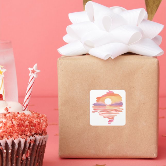 Sticker Carré  Wonderful Sunset (Fête)