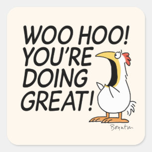Sticker Carré WOO HOO ! TU FAIS BEAUCOUP ! Sandra Boynton