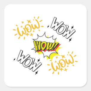 Sticker Carré Wow T-shirt de jour gratuit Essential