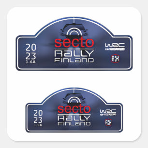Sticker Carré WRC Rally Finlande course automobile arctique