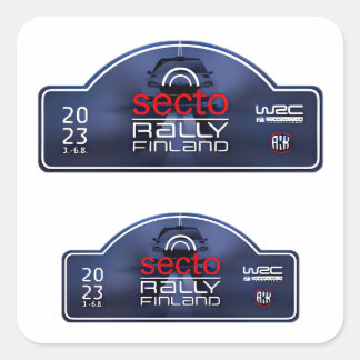 Sticker Carré WRC Rally Finlande course automobile arctique