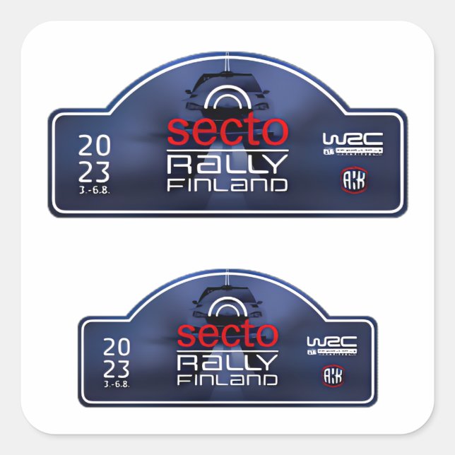 Sticker Carré WRC Rally Finlande course automobile arctique (Devant)