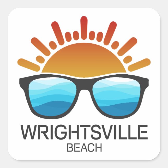 Sticker Carré Wrightsville Beach North Carolina Lunettes de sole (Devant)