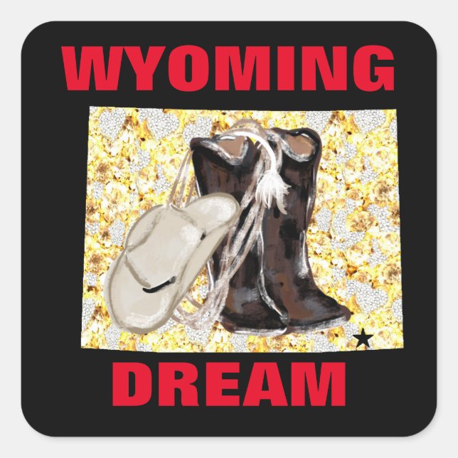 STICKER CARRÉ WYOMING RÊVE (Devant)