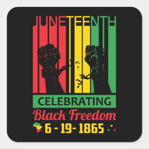 Sticker Carré Xe 19 juin 1865 Liberté noire
