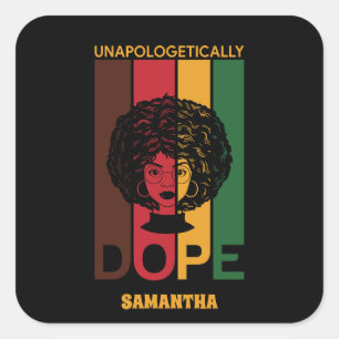 Sticker Carré Xe   Dope sans apologisme   Femme afro