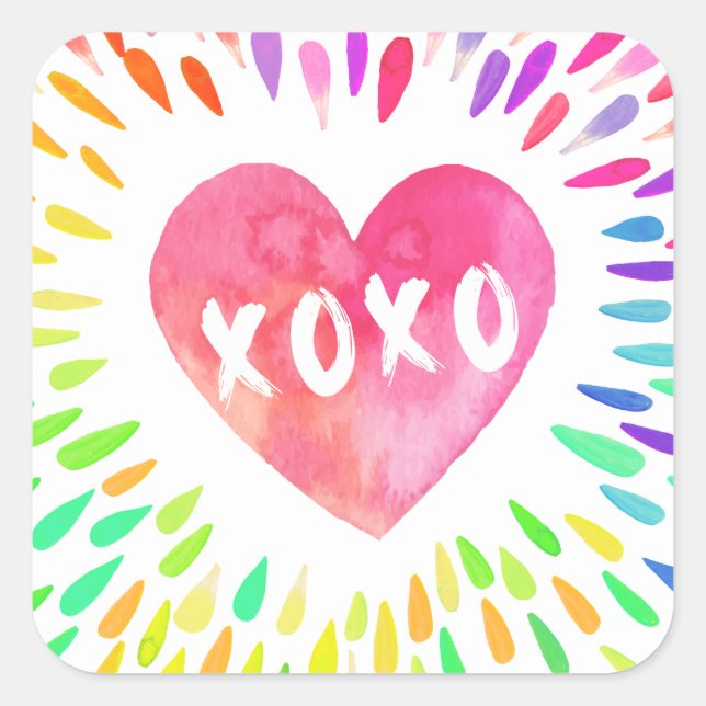 Sticker Carré Xo Heart (Devant)