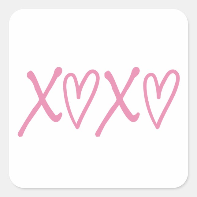 Sticker Carré XOXO, hugs and kisses (Devant)