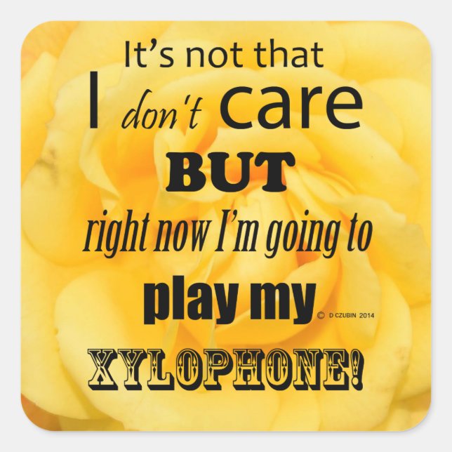 Sticker Carré Xylophone I Care (Devant)