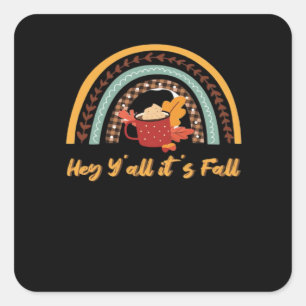Sticker Carré Y’all It’s Fall Y’all Drôle Citation