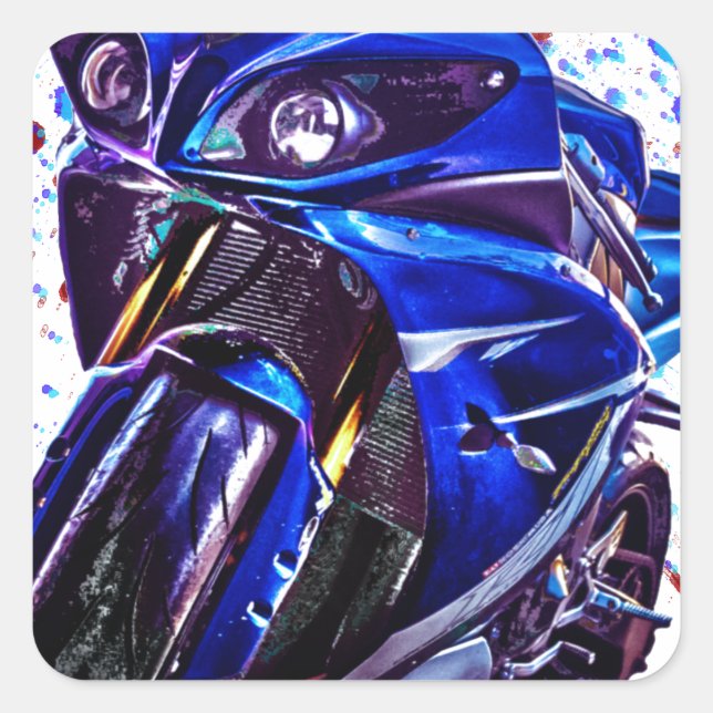 Sticker Carré Yamaha YZF R1 Imprimer (Devant)